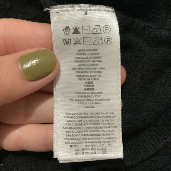 Michael Michael Kors Black Knit Poncho Sweater Boho Fringe Hem Women S/M Staple - Picture 3 of 9